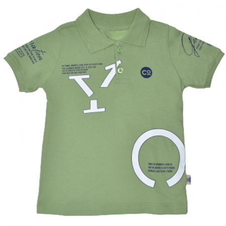 Tricouri baieti - Tricou cu maneca scurta polo pentru copii Wiggle MJ1509V, Verde