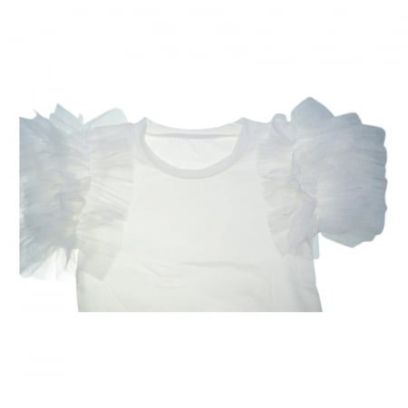Tricou elegant cu maneca scurta pentru fete, Mini Junior, 1218, Alb [1]