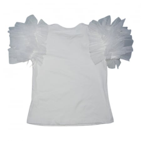 Tricou elegant cu maneca scurta pentru fete, Mini Junior, 1218, Alb [2]