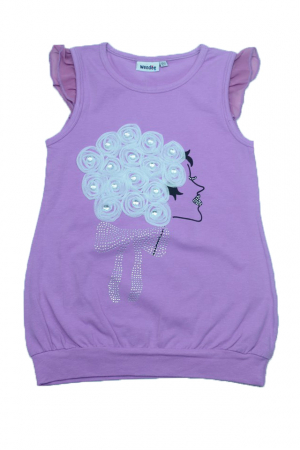 Tricouri fete - Tricou fara maneci pentru fete Wendee DY102126-2-128, Mov
