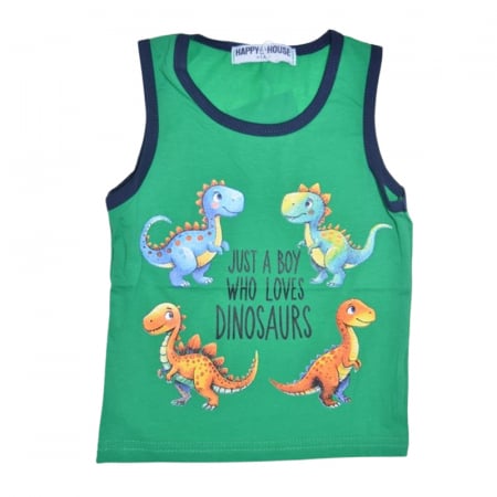Tricouri baieti - Tricou fara maneci pentru baieti, Happy House, WY852V-1, Verde