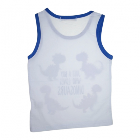 Tricou fara maneci pentru baieti, Happy House, WY852A, Alb [2]
