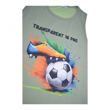 Tricou fara maneci pentru baieti, Happy House, WY857V, Verde [2]