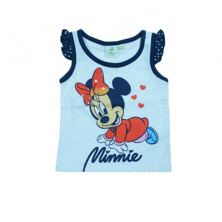 Tricouri fete - Tricou fara maneci pentru fete Disney Minnie Mouse DISM-JVJM41159A-39624, Alb