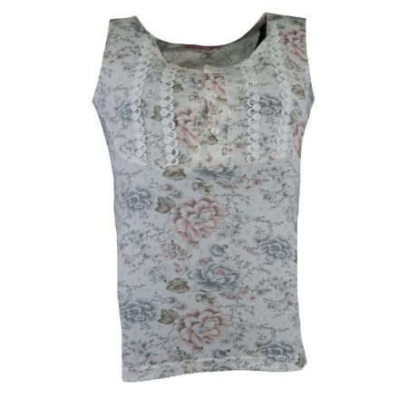 Tricouri fete - Tricou fara maneci pentru fete Happy House CVC-1157-3, Alb