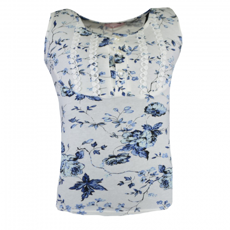 Tricouri fete - Tricou fara maneci pentru fete Happy House CVC-1157-1, Albastru