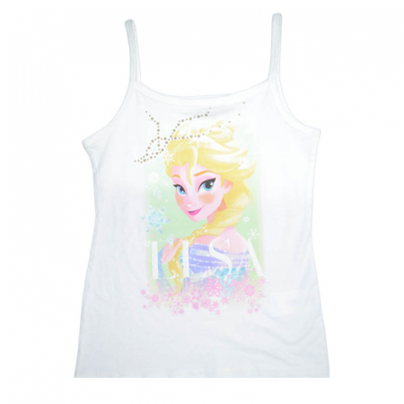 Tricouri fete - Tricou fara maneci pentru fete Elsa Disney T110323-18, Alb