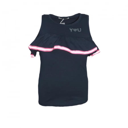 Tricouri fete - Tricou fara maneci pentru fete Happy House WB-2774B-128 cm, Bleumarin