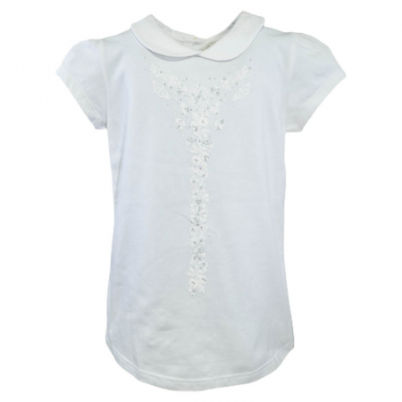 Tricouri fete - Tricou cu maneca scurta pentru fete Atut 5884, Alb