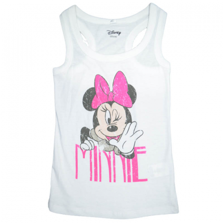 Tricouri fete - Tricou fara maneci pentru fete Minnie Disney T110323-20, Alb