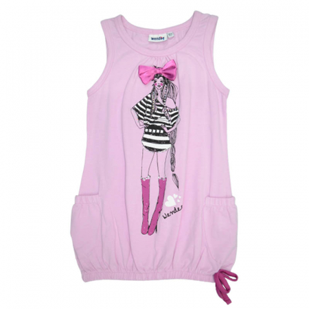Tricouri fete - Tricou fara maneci pentru fete Wendee DY39118-1, Roz