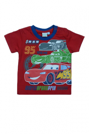 Tricouri baieti - Tricou cu maneca scurta pentru baieti Disney Cars DISK-JTJM31101, Rosu
