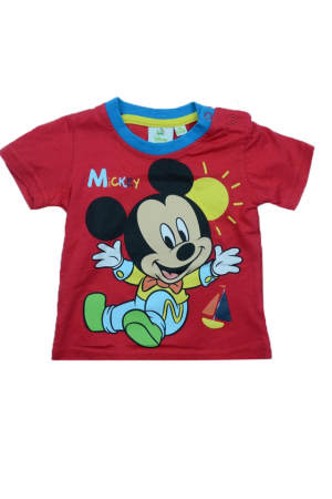 Tricouri baieti - Tricou cu maneca scurta pentru baieti Disney Mickey Mouse DISM-JTJM51002R, Rosu