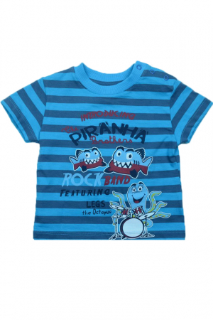 Tricouri baieti - Tricou cu maneca scurta pentru baieti Wendee BV01300190, Albastru
