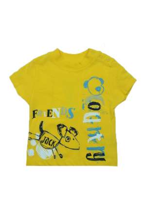 Tricouri baieti - Tricou cu maneca scurta pentru baieti Wendee BV01300194G, Galben