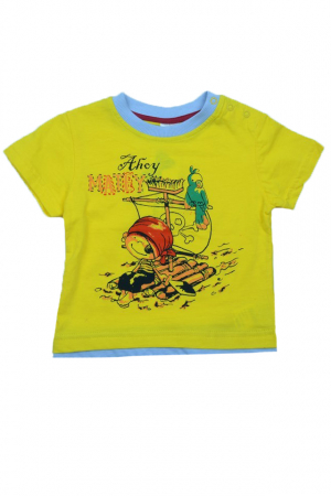 Tricouri baieti - Tricou cu maneca scurta pentru baieti Wendee DY101309, Galben