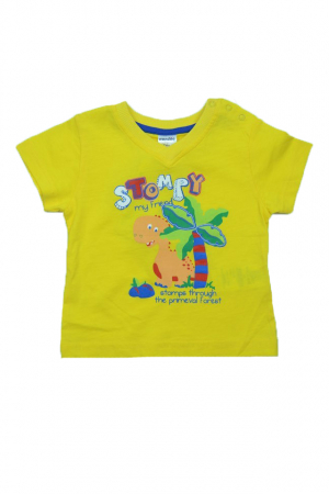 Tricouri baieti - Tricou cu maneca scurta pentru baieti Wendee DY101316, Galben