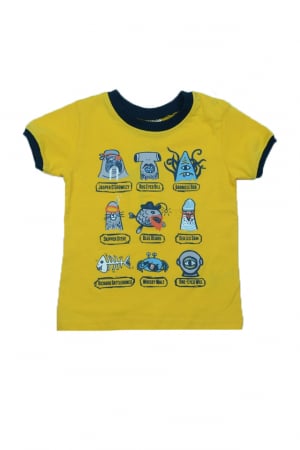 Tricouri baieti - Tricou cu maneca scurta pentru baieti Wendee OZMY101878-0G, Multicolor