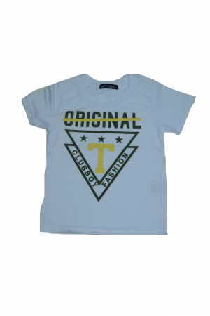 Tricouri baieti - Tricou cu maneca scurta pentru baieti Happy House THHB3-A-104, Alb