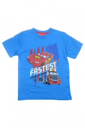 Tricouri baieti - Tricou cu maneca scurta pentru baieti Sun City Cars OE1207-128, Albastru