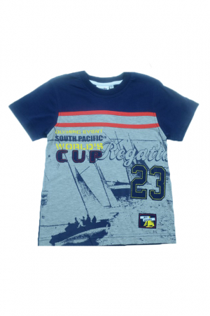 Tricouri baieti - Tricou cu maneca scurta pentru baieti Wendee DY101242-1B-98, Bleumarin