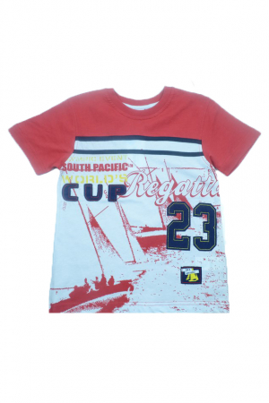 Tricouri baieti - Tricou cu maneca scurta pentru baieti Wendee DY101242-2-128, Rosu
