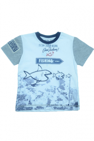 Tricou cu maneca scurta pentru baieti Wendee DY101245-1-98, Alb [0]