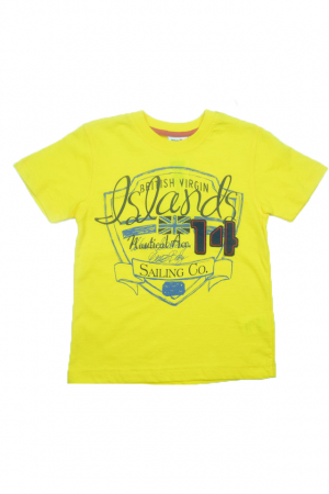 Tricouri baieti - Tricou cu maneca scurta pentru baieti Wendee DY101251-1-98, Galben