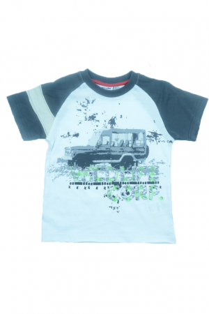 Tricouri baieti - Tricou cu maneca scurta pentru baieti Wendee DY101253-2-128, Alb