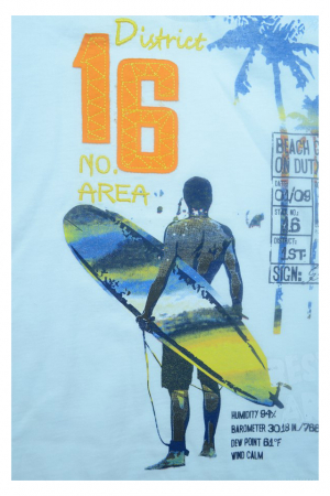 Tricou cu maneca scurta pentru baieti Wendee DY101269-110, Alb [1]