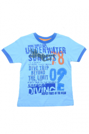 Tricouri baieti - Tricou cu maneca scurta pentru baieti Wendee DY101272-1-98, Albastru