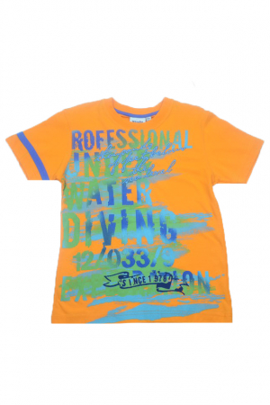 Tricou cu maneca scurta pentru baieti Wendee DY101274-2-128, Portocaliu [0]