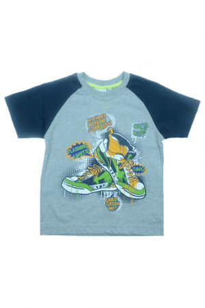 Tricou cu maneca scurta pentru baieti Wendee DY101285-1-98, Gri [0]