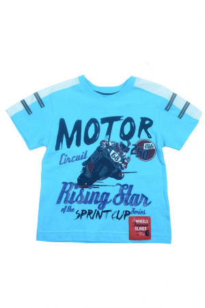 Tricouri baieti - Tricou cu maneca scurta pentru baieti Wendee DY101292-1A-98, Albastru