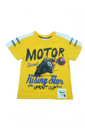Tricouri baieti - Tricou cu maneca scurta pentru baieti Wendee DY101292-1G-98, Galben