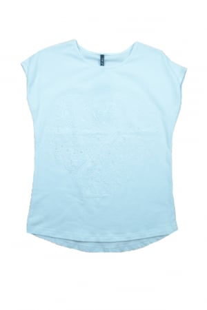 Tricouri fete - Tricou cu maneca scurta pentru fete Atut 5341-134, Alb