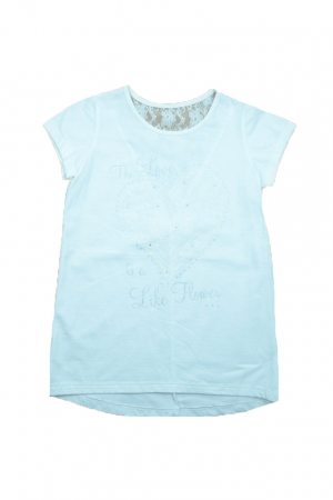 Tricouri fete - Tricou cu maneca scurta pentru fete Atut 5403-128, Alb
