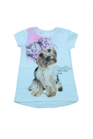 Tricouri fete - Tricou cu maneca scurta pentru fete Atut 6073, Alb