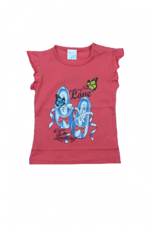 Tricouri fete - Tricou cu maneca scurta pentru fete Carter's Baby CS-58, Rosu