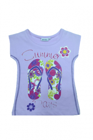 Tricouri fete - Tricou cu maneca scurta pentru fete Wendee BV10500226-1-104, Mov