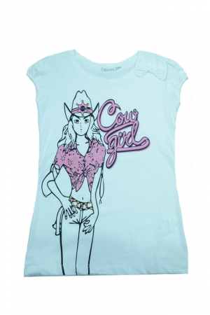 Tricouri fete - Tricou cu maneca scurta pentru fete Wendee BV10500255-2-140, Alb