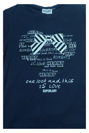 Tricou cu maneca scurta pentru fete Wendee BV10500259-2-146, Bleumarin [1]