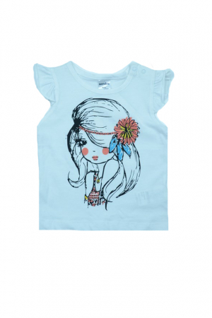 Tricouri fete - Tricou cu maneca scurta pentru fete Wendee BV10500283, Multicolor