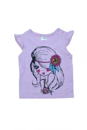 Tricouri fete - Tricou cu maneca scurta pentru fete Wendee BV10500283R, Multicolor