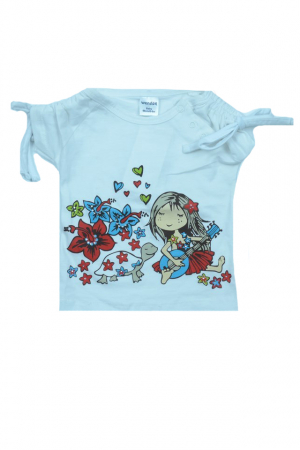 Tricouri fete - Tricou cu maneca scurta pentru fete Wendee BV10500286, Alb