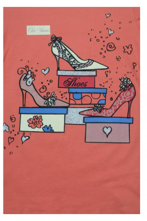 Tricou cu maneca scurta pentru fete Wendee BV10500301-2-128, Coral [1]