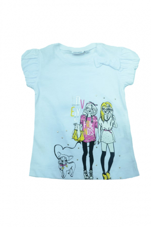 Tricouri fete - Tricou cu maneca scurta pentru fete Wendee DY101269-1-98, Alb