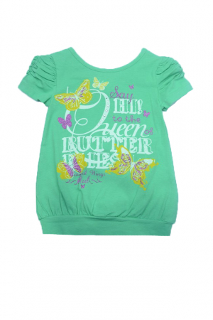 Tricouri fete - Tricou cu maneca scurta pentru fete Wendee DY102131-1V-98, Verde
