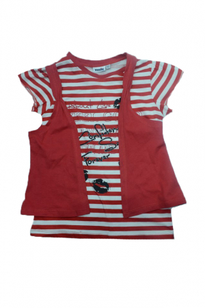 Tricouri fete - Tricou cu maneca scurta pentru fete Wendee DY102150-2-140, Rosu