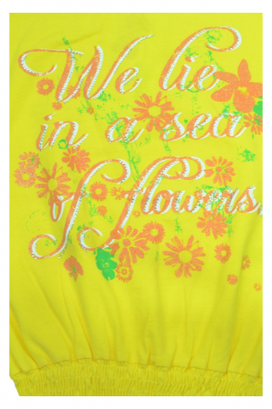 Tricou cu maneca scurta pentru fete Wendee DY102161-2-128, Galben [1]